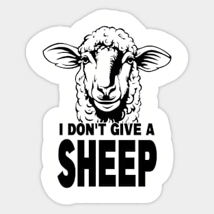 I Don't Give A Sheep Sarcastic Animal Pun Sticker